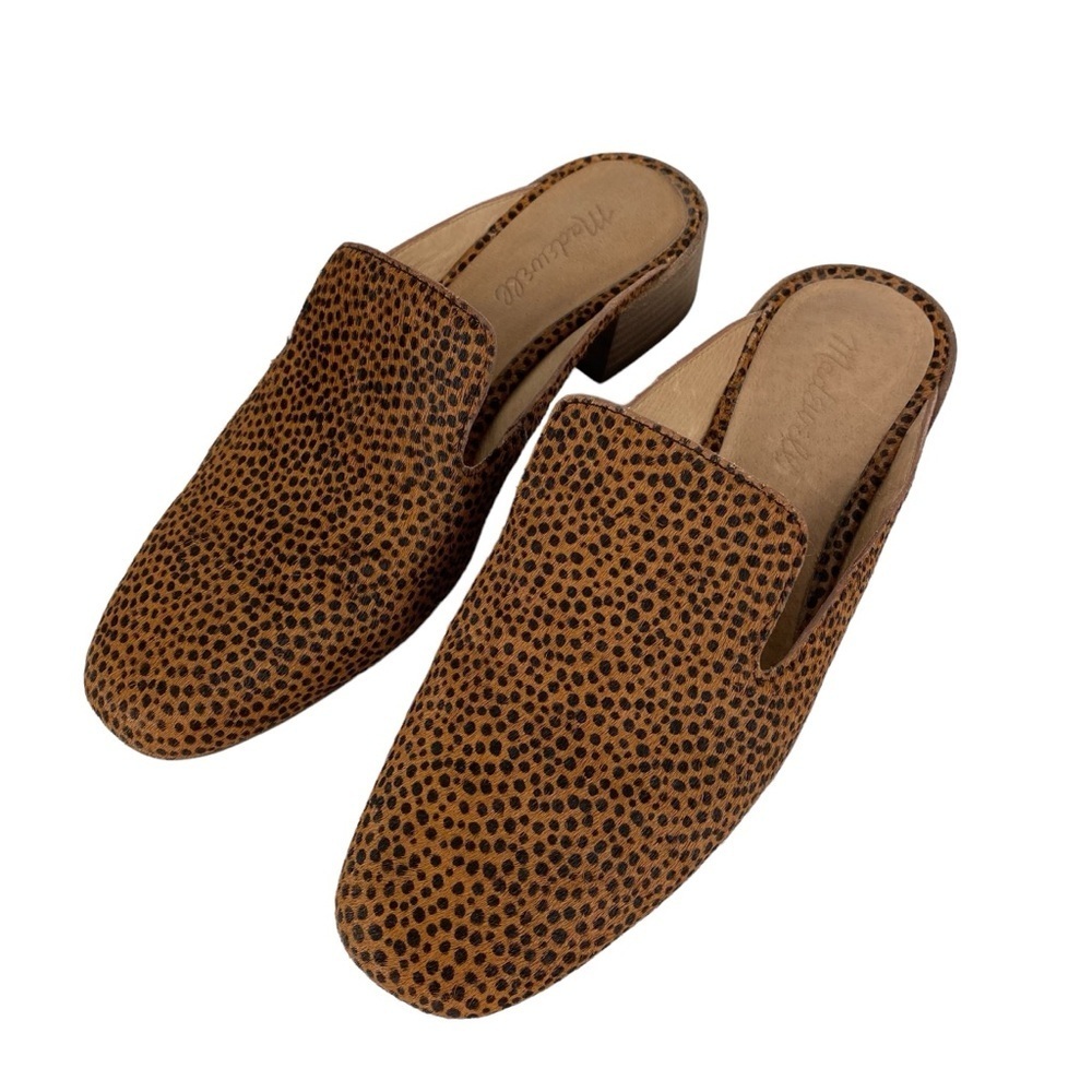 Madewell The Willa Loafer Spotted Calf Hair Slip On Mules Size 7 Brown Black - Picture 3 of 10
